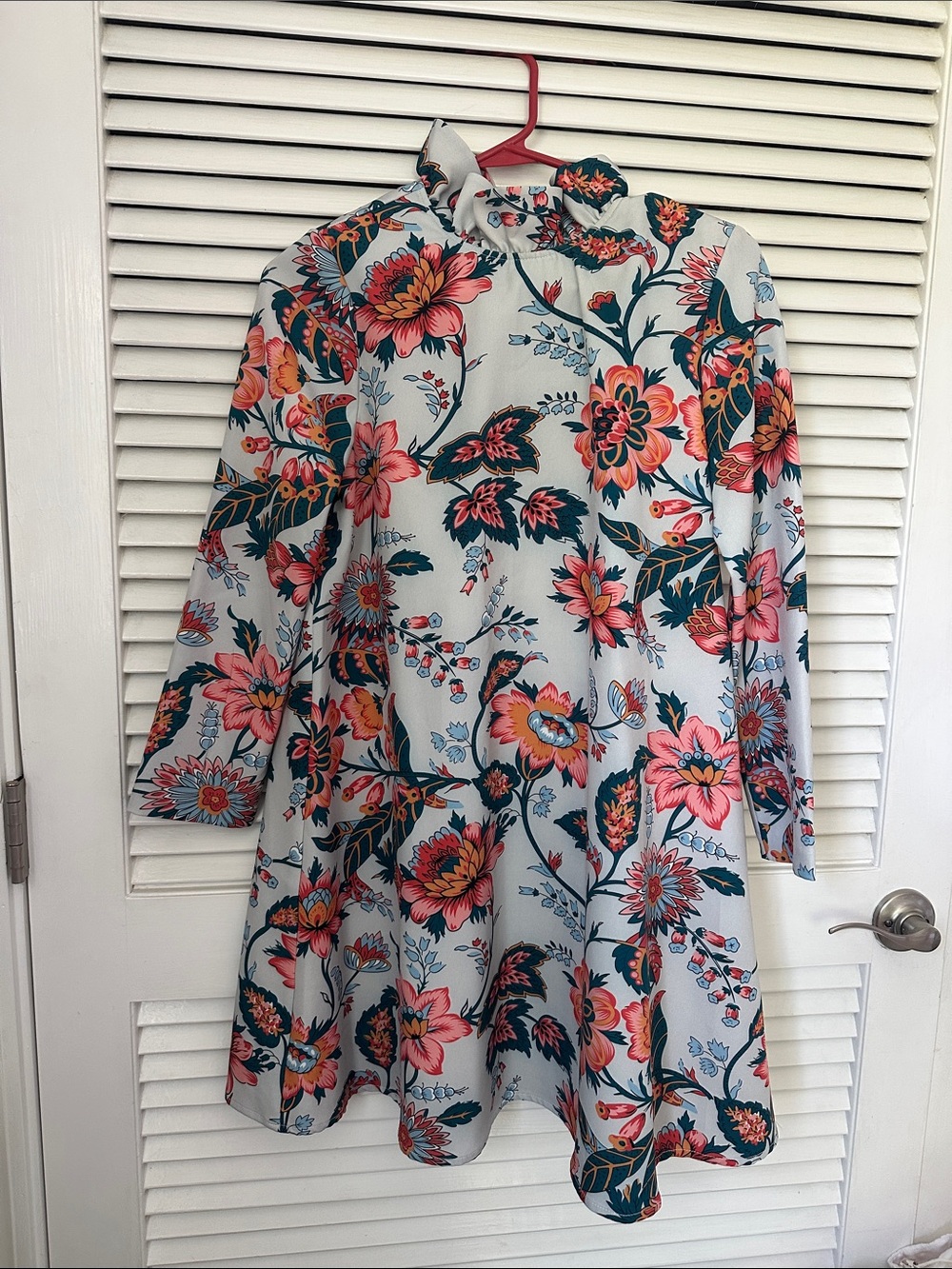 Tuckernuck Women’s Floral Long Sleeve Dress in Light Blue and Pink